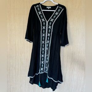 World Market Dress High Low Embroidered Festival Boho Casual S/M